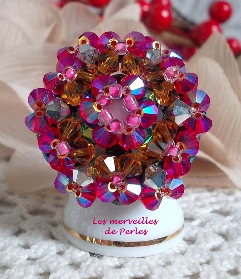 Désiré ring met Swarovski kristal facetten en spinners