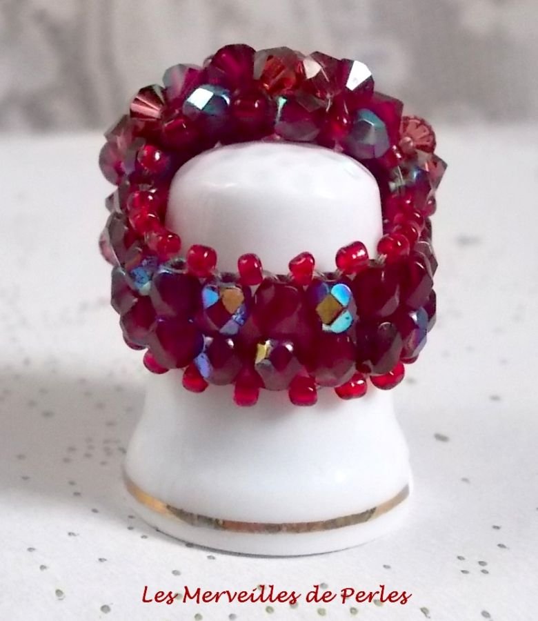 Orchidee Ring met Swarovski kristal facetten en spinners