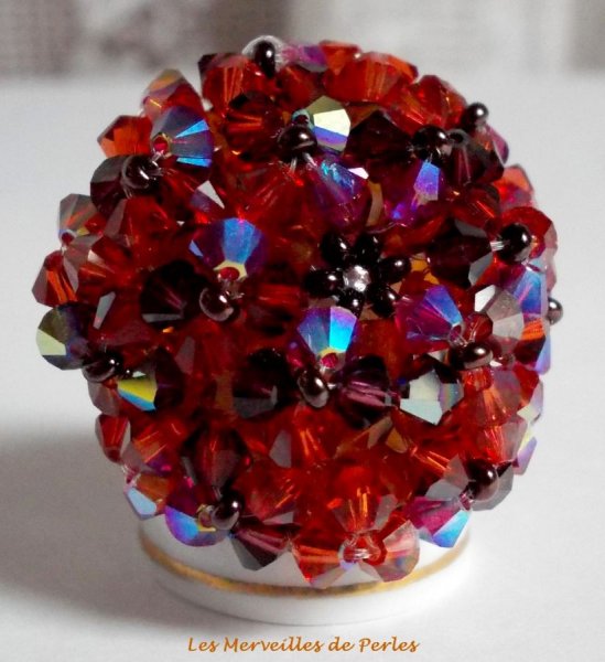 Topaas ring met Swarovski kristal facetten en spinners