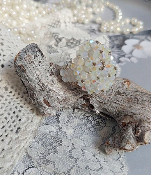 Kristallen ring met Swarovski kristalfacetten en spinners