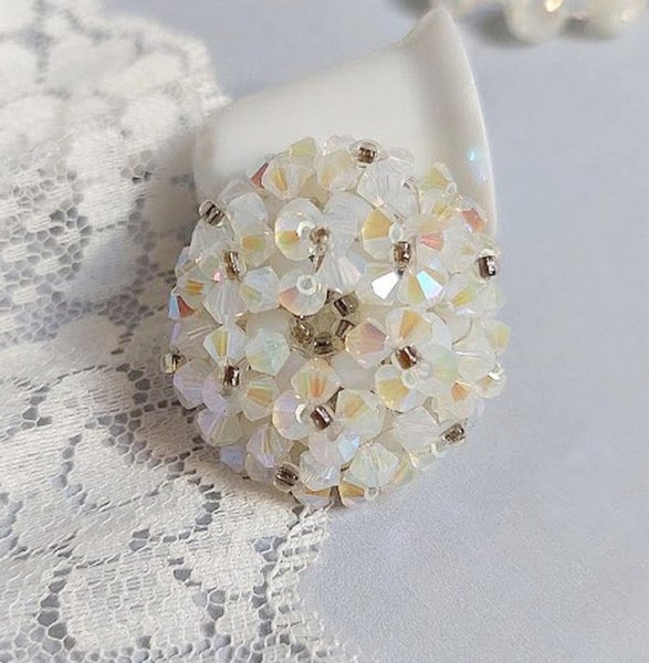 Kristallen ring met Swarovski kristalfacetten en spinners