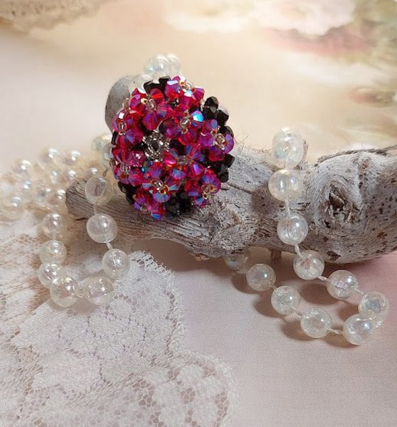 Elegance ring met Swarovski kristalfacetten en spinners