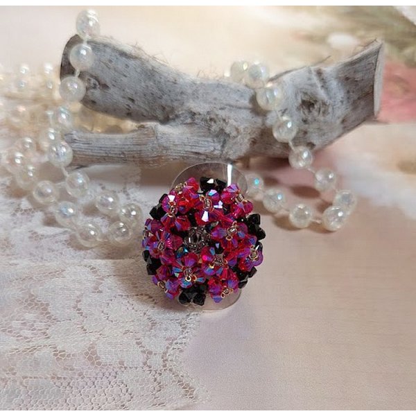 Elegance ring met Swarovski kristalfacetten en spinners