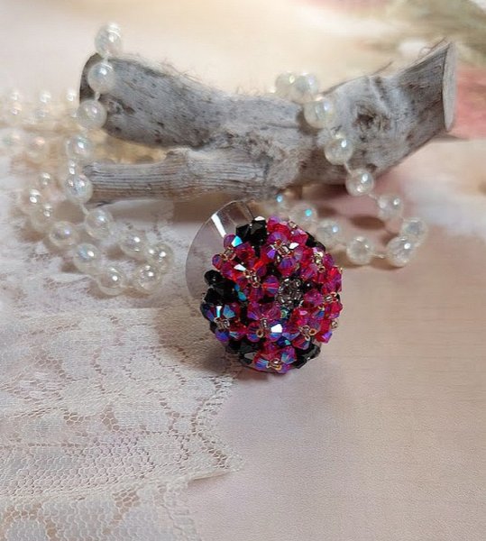Elegance ring met Swarovski kristalfacetten en spinners
