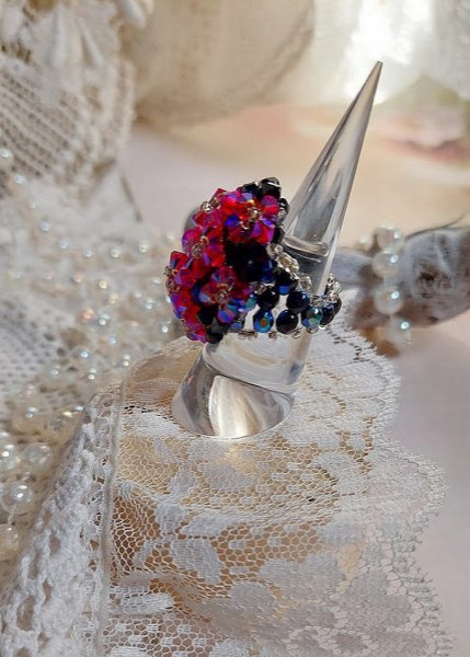 Elegance ring met Swarovski kristalfacetten en spinners