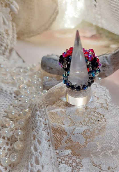 Elegance ring met Swarovski kristalfacetten en spinners