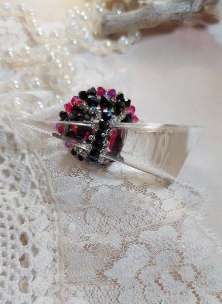 Elegance ring met Swarovski kristalfacetten en spinners