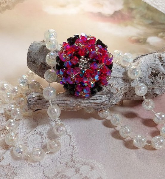 Elegance ring met Swarovski kristalfacetten en spinners