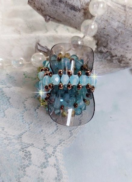 Hoop ring met Swarovski kristal facetten en spinners