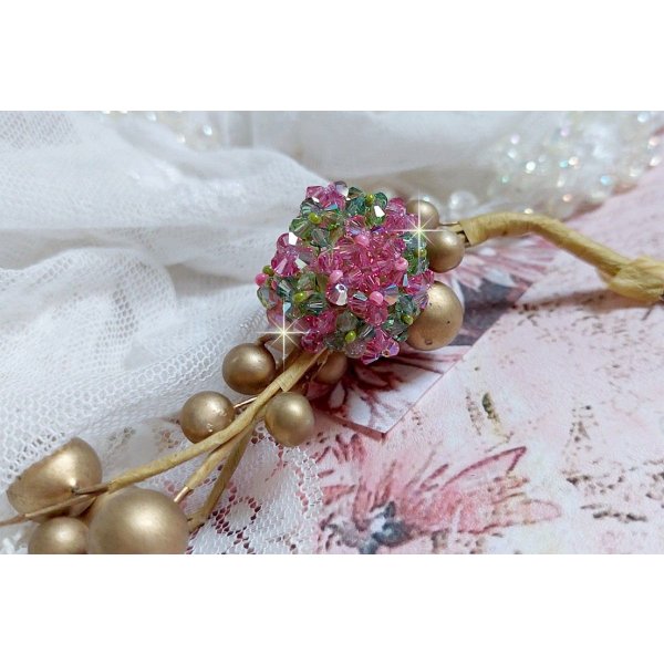 Miss Lady ring met facetten en draaiende toppen in Swarovski kristal