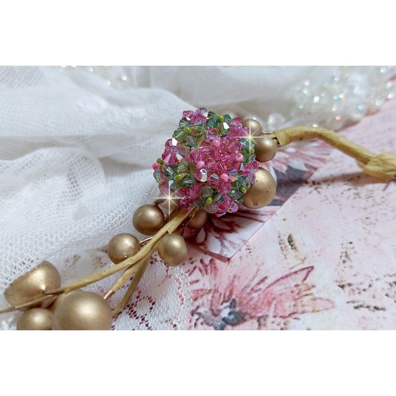 Miss Lady ring met facetten en draaiende toppen in Swarovski kristal