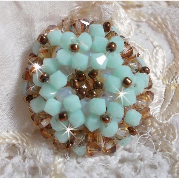 Waterlelie ring met Swarovski kristal facetten en spinners