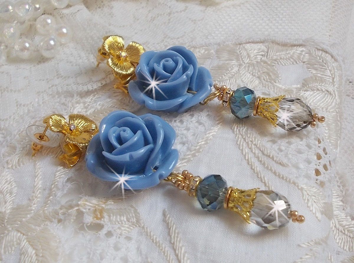 Bell'issim Pink Blue Bearded Boards gemaakt met Swarovski kristallen en Bohemian Crystal