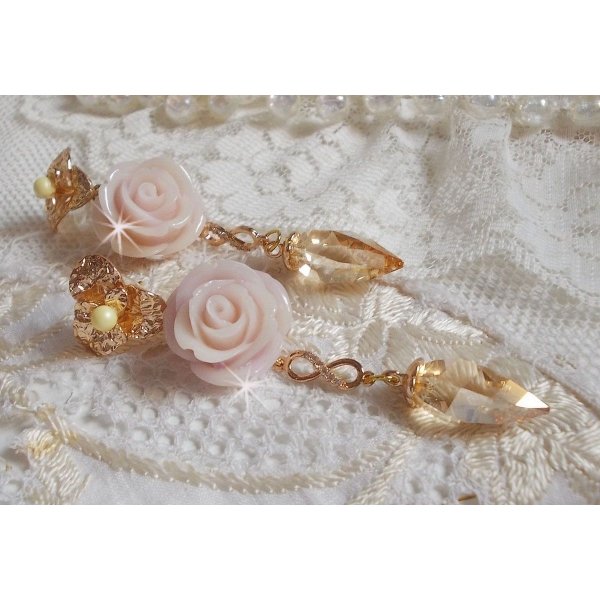 Vergulde Bell'issim Violet Roze BO met Swarovski kristallen en Zirkonium