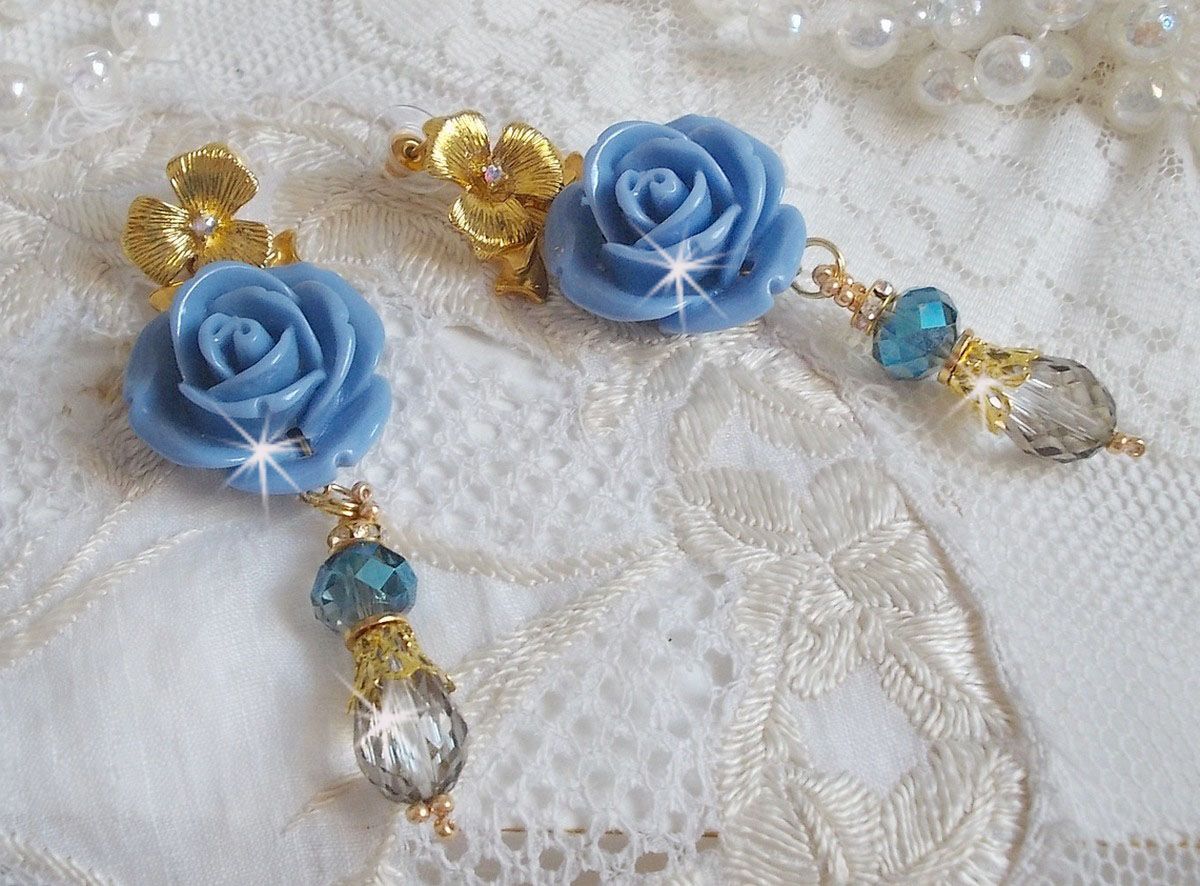 Bell'issim Pink Blue Bearded Boards gemaakt met Swarovski kristallen en Bohemian Crystal