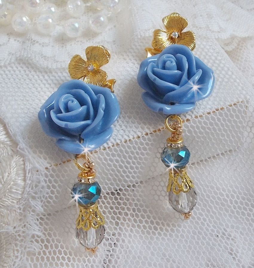 Bell'issim Pink Blue Bearded Boards gemaakt met Swarovski kristallen en Bohemian Crystal