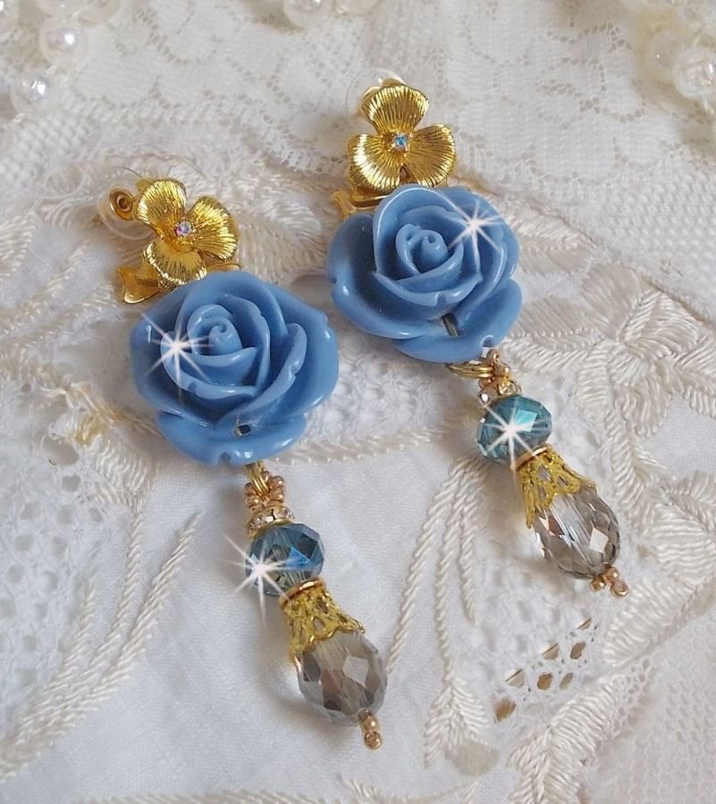 Bell'issim Pink Blue Bearded Boards gemaakt met Swarovski kristallen en Bohemian Crystal
