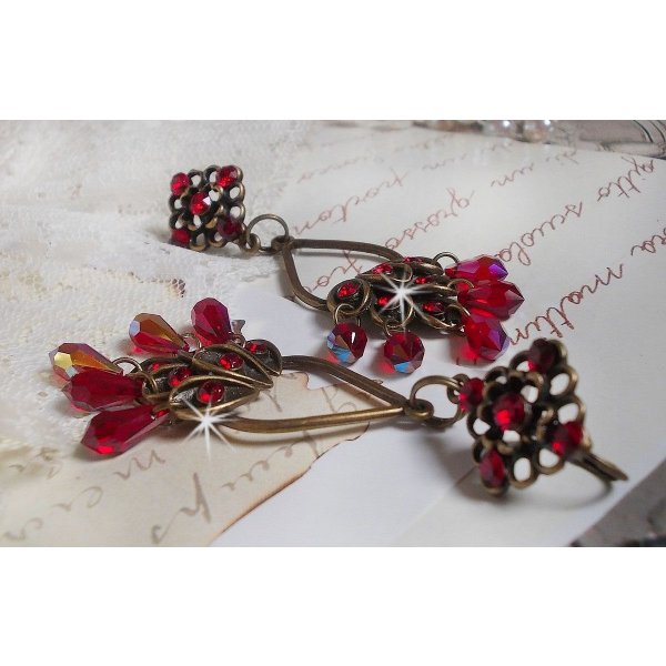 BO Irresistible Ruby Collection gemonteerd op kandelaars met Swarovski kristallen