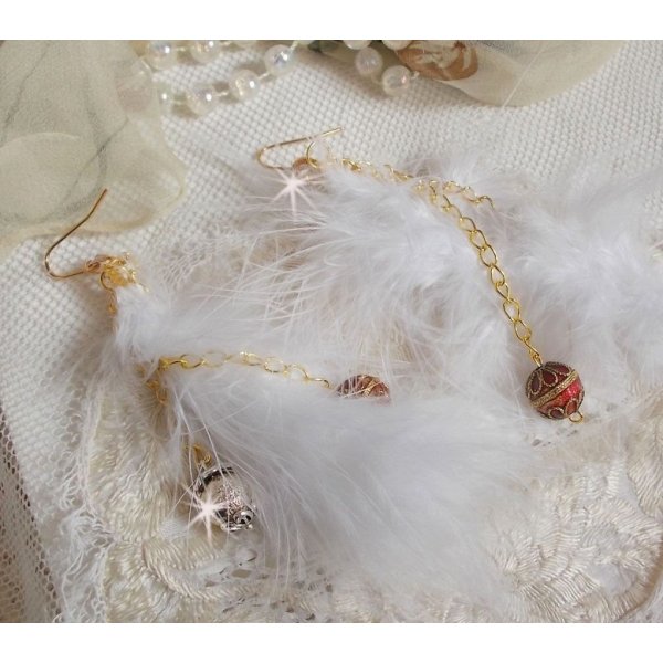 Zacht witgoud BO gemaakt met Boheemse Indiase veren