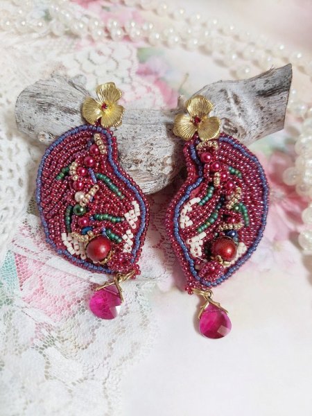 BO Enchantement d'Automne geborduurd met Swarovski-kristallen, parels en rocailles