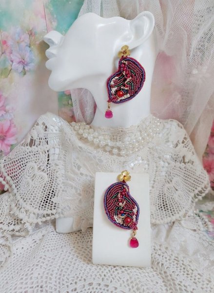 BO Enchantement d'Automne geborduurd met Swarovski-kristallen, parels en rocailles