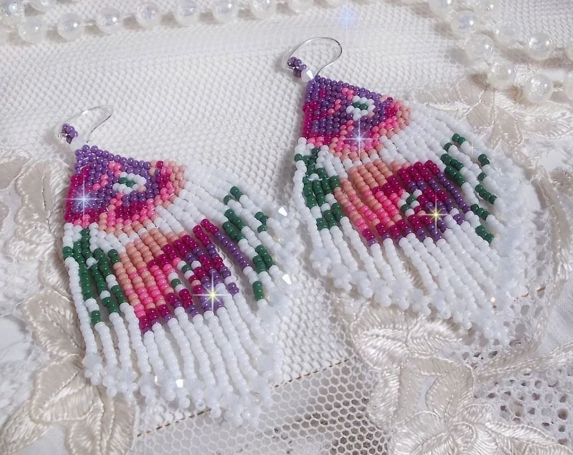 BO Kersenbloesems gemaakt met Opaque Wit, Roze in verschillende tinten, Groen met Toupies