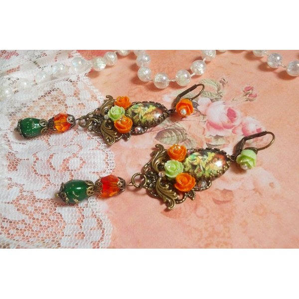 BO Fairy Aloes Pompoen gemaakt met vergrootglas cabochons, hars rozen en kristallen.