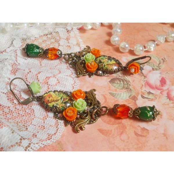 BO Fairy Aloes Pompoen gemaakt met vergrootglas cabochons, hars rozen en kristallen.