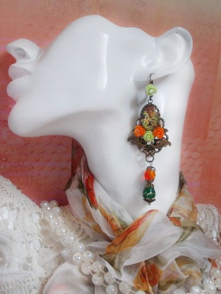 BO Fairy Aloes Pompoen gemaakt met vergrootglas cabochons, hars rozen en kristallen.