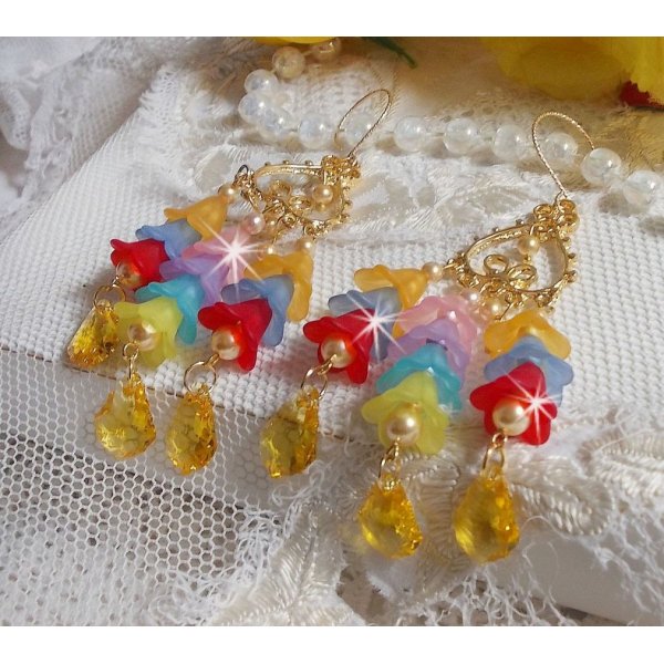 BO Garden Flowers met Swarovski kristallen en Lucite bloemen in verschillende kleuren