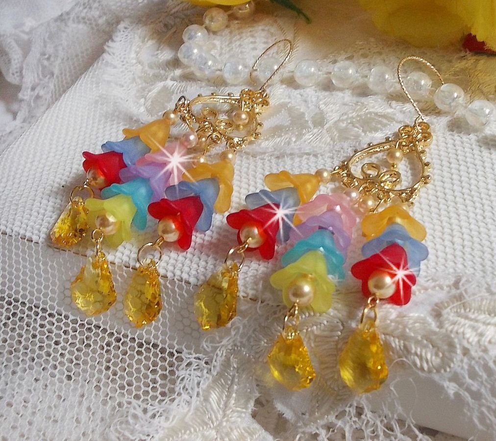 BO Garden Flowers met Swarovski kristallen en Lucite bloemen in verschillende kleuren