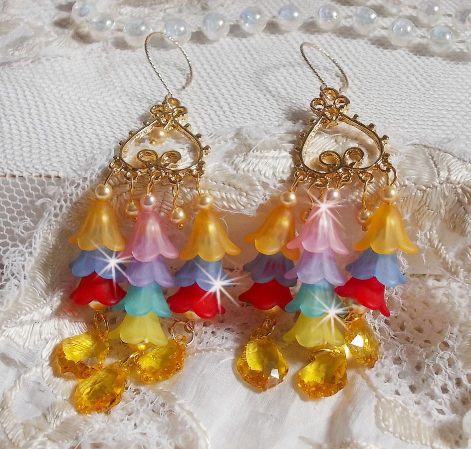 BO Garden Flowers met Swarovski kristallen en Lucite bloemen in verschillende kleuren