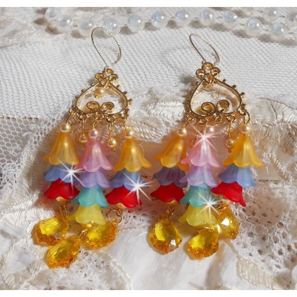 BO Garden Flowers met Swarovski kristallen en Lucite bloemen in verschillende kleuren