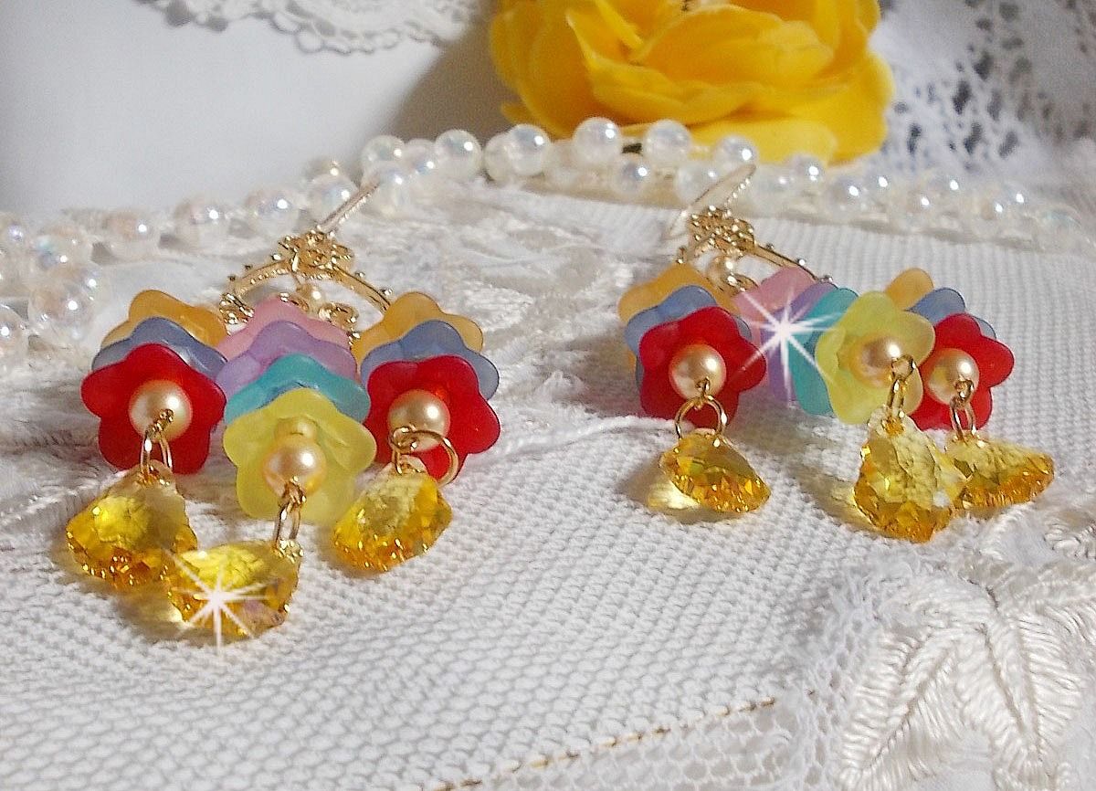 BO Garden Flowers met Swarovski kristallen en Lucite bloemen in verschillende kleuren