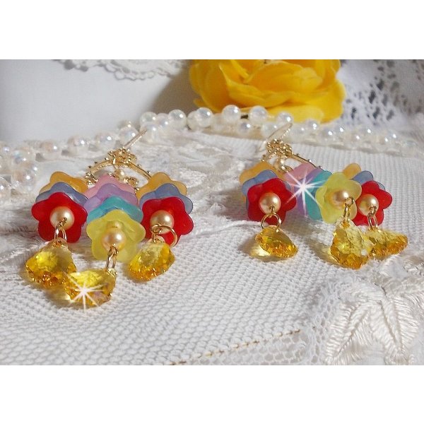 BO Garden Flowers met Swarovski kristallen en Lucite bloemen in verschillende kleuren