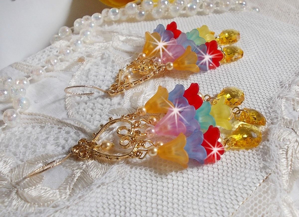 BO Garden Flowers met Swarovski kristallen en Lucite bloemen in verschillende kleuren