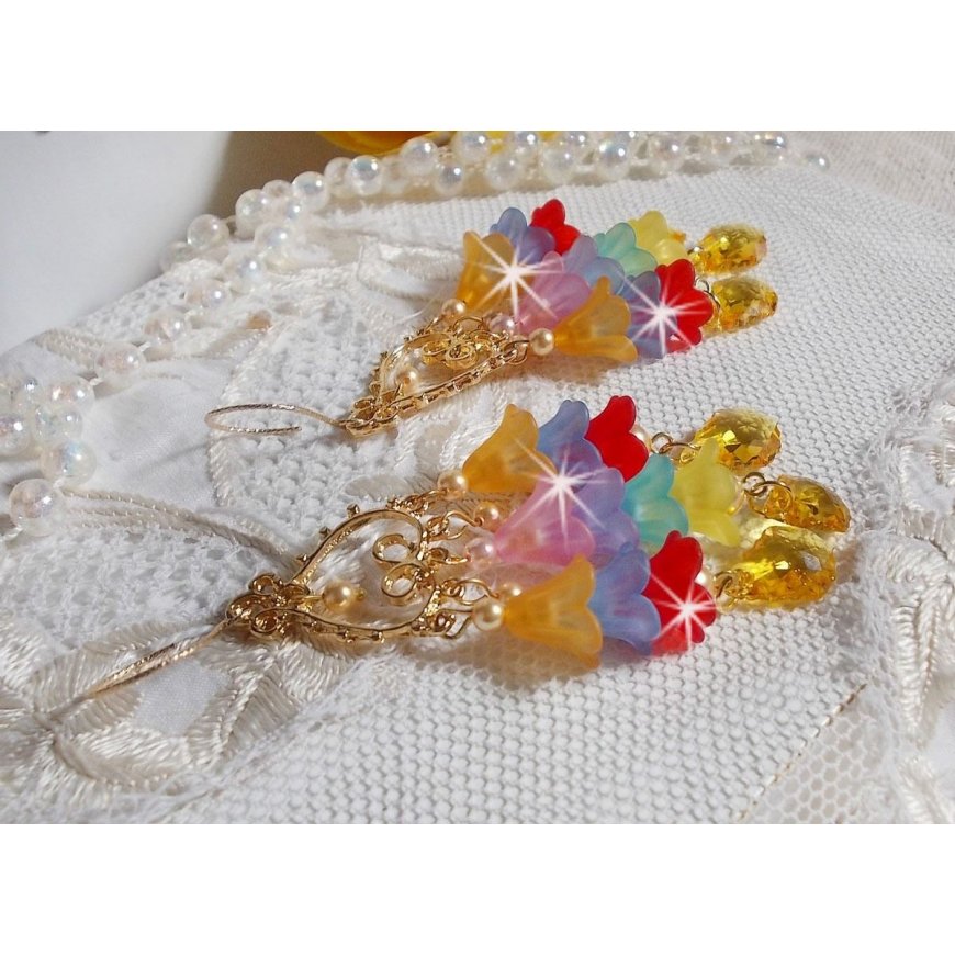 BO Garden Flowers met Swarovski kristallen en Lucite bloemen in verschillende kleuren