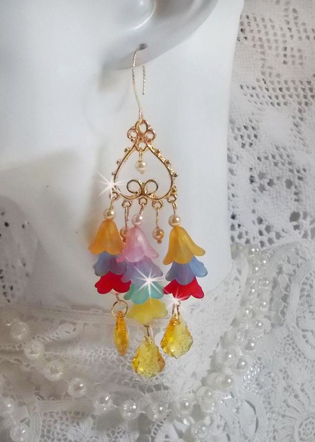 BO Garden Flowers met Swarovski kristallen en Lucite bloemen in verschillende kleuren