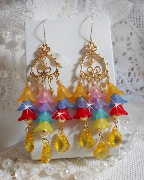 BO Garden Flowers met Swarovski kristallen en Lucite bloemen in verschillende kleuren