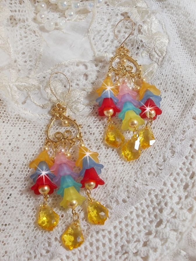 BO Garden Flowers met Swarovski kristallen en Lucite bloemen in verschillende kleuren