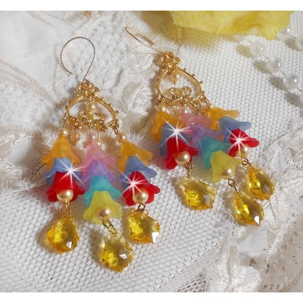 BO Garden Flowers met Swarovski kristallen en Lucite bloemen in verschillende kleuren