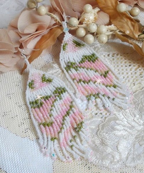 BO Matin Lumineux met Japanse rocailles en Swarovski kristallen