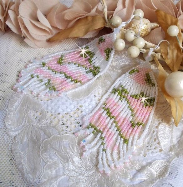 BO Matin Lumineux met Japanse rocailles en Swarovski kristallen