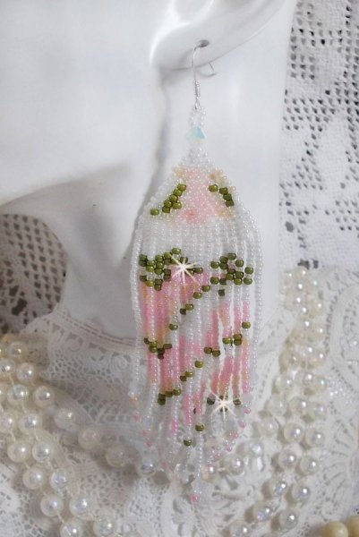 BO Matin Lumineux met Japanse rocailles en Swarovski kristallen