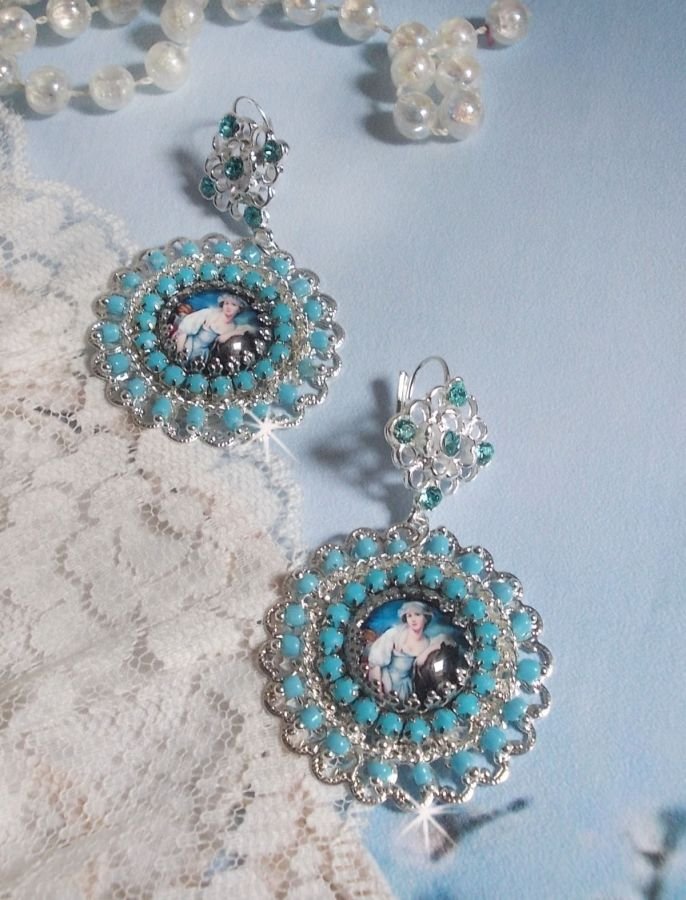 BO Moment de Détente gemaakt met Vintage Dames vergrootglas cabochons, Swarovski kristallen, stempels en glazen kralen.