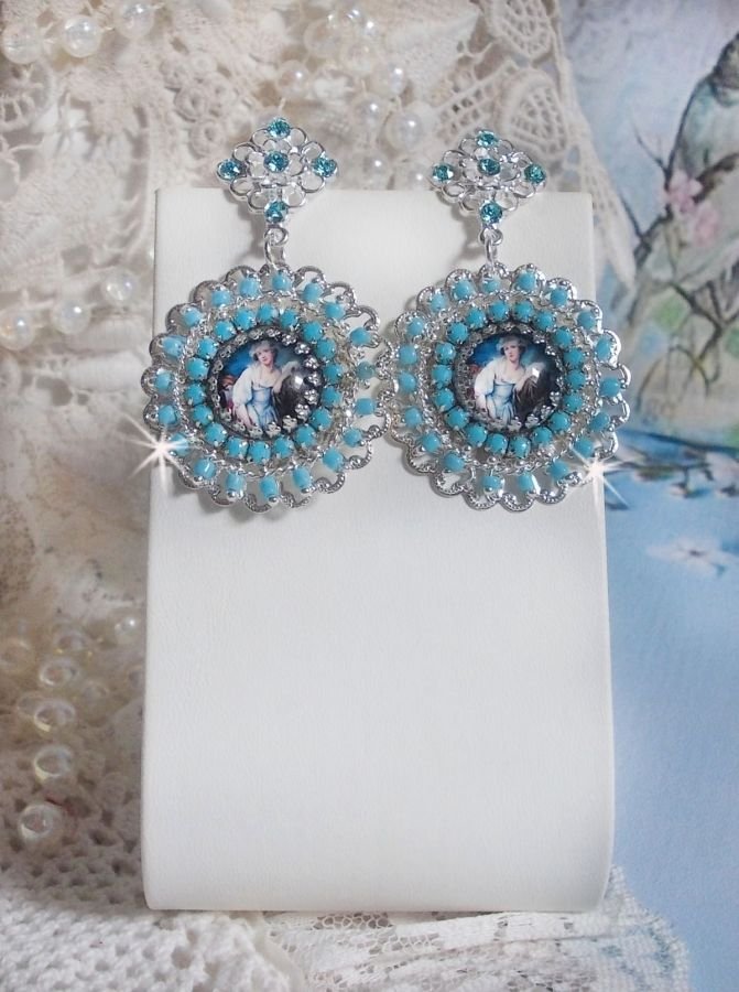 BO Moment de Détente gemaakt met Vintage Dames vergrootglas cabochons, Swarovski kristallen, stempels en glazen kralen.