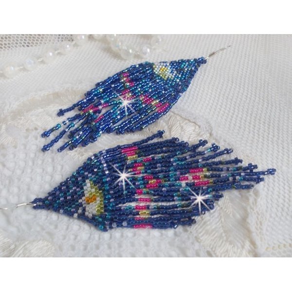 BO Waterlelies gemaakt met Miyuki zaailingen en Toho in blauw, roze, wit, geel, oranje en groen