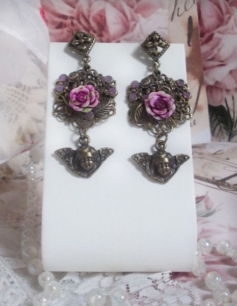 BO Secrets des Angelots gemaakt met harsrozen, Angelot bedels, prints en kristallen