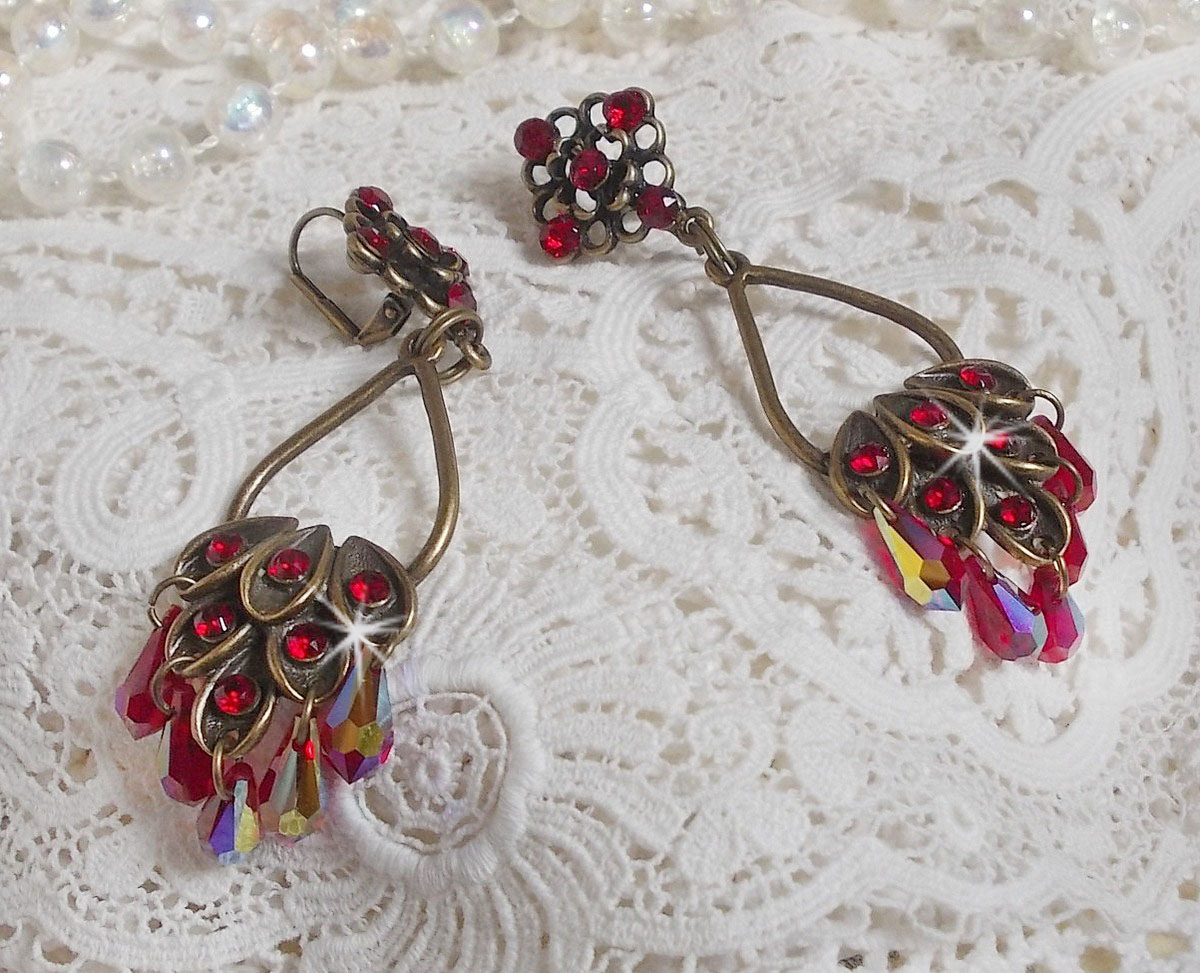 BO Irresistible Ruby Collection gemonteerd op kandelaars met Swarovski kristallen