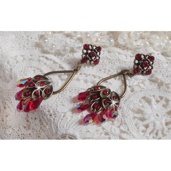 BO Irresistible Ruby Collection gemonteerd op kandelaars met Swarovski kristallen